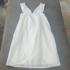 Everlane White Eyelet Ruffle Strap Sundress